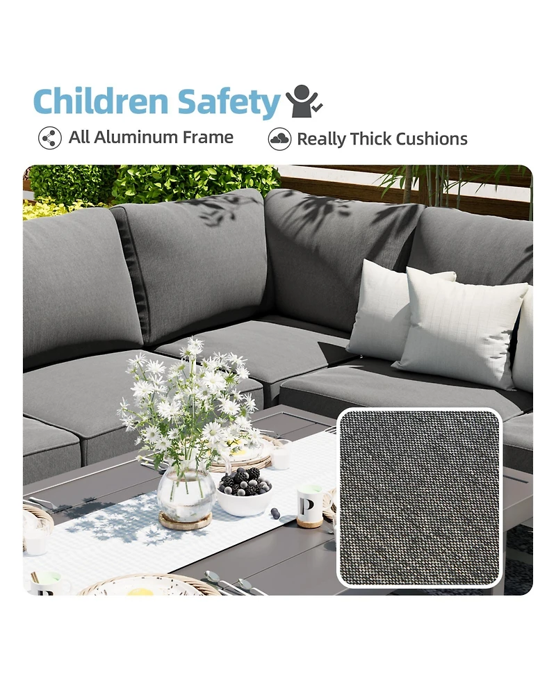 Aecojoy Aluminum Patio Furniture Set with Table and Chair