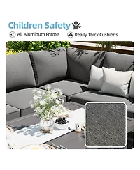 Aecojoy Aluminum Patio Furniture Set with Table and Chair