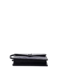 Pre-Owned Saint Laurent Small Classic Monogram Wallet on Chain Matelasse Chevron Leather