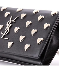 Pre-Owned Saint Laurent Classic Monogram Wallet on Chain Studded Leather