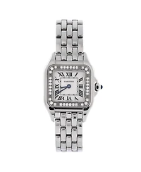 Pre-Owned Cartier Panthere de Cartier Quartz Watch in Stainless Steel with Diamond Bezel 22mm