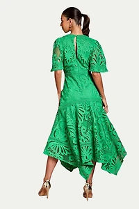 Coast Women's Placement Lace Hanky Hem Dress