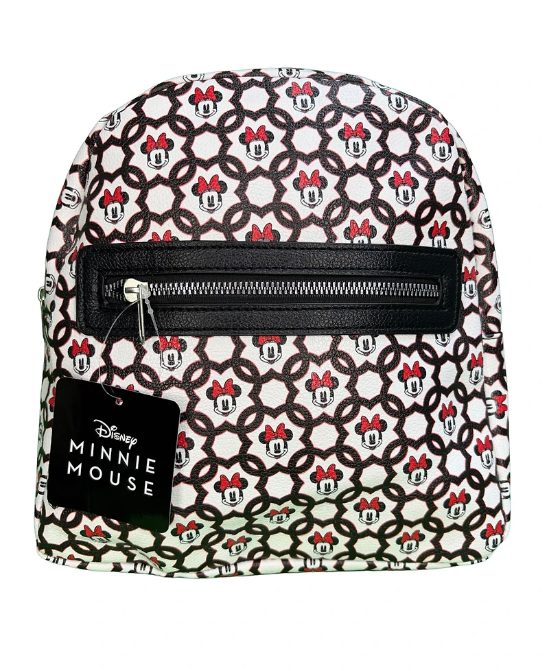 Disney Minnie Mouse All Over Print 10" Mini Deluxe Backpack with 1 Front pocket