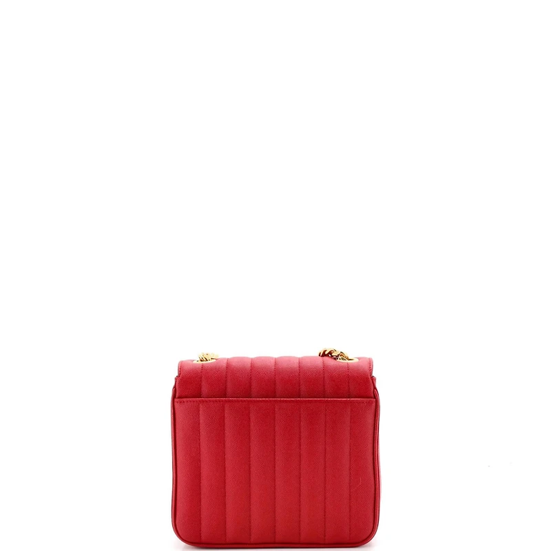 Pre-Owned Saint Laurent Medium Vicky Crossbody Bag Vertical Quilted Grainy Leather