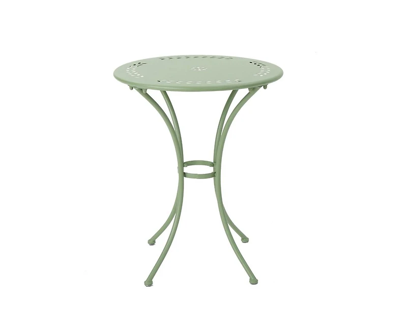 sumyeg 3-Piece Floral Pattern Iron Bistro Set with Stackable Chairs