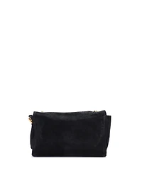 Pre-Owned Saint Laurent Medium Classic Monogram Reversible Shoulder Bag Embossed Nubuck and Suede
