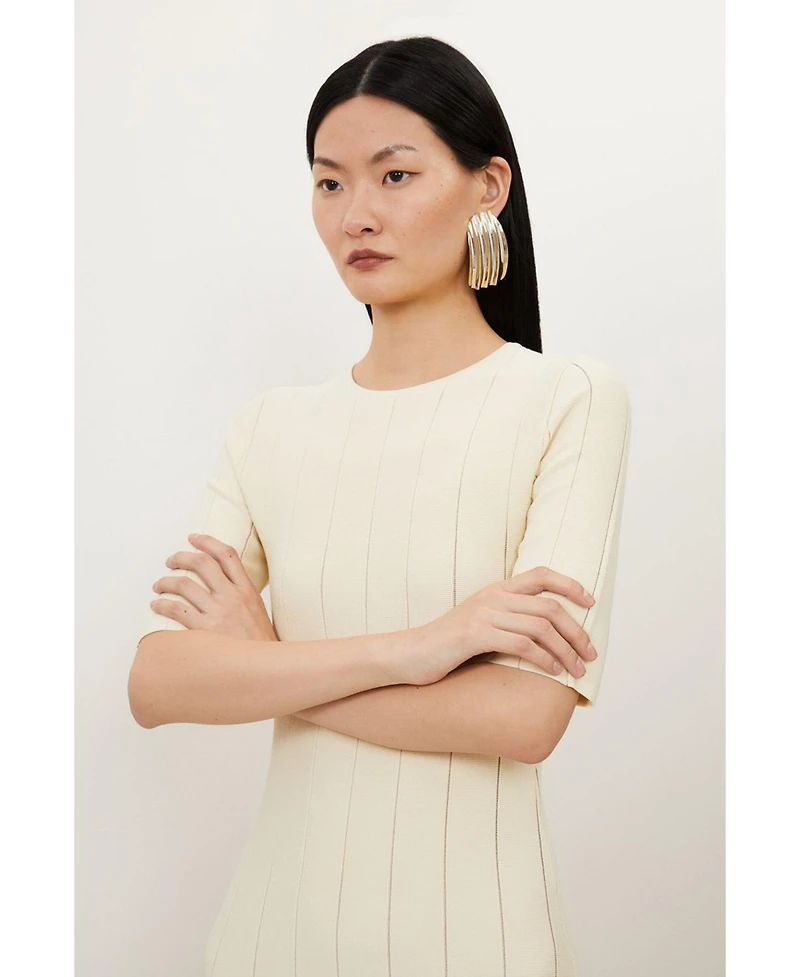 Karen Millen Women's Knit Full Skirt Midi Dress