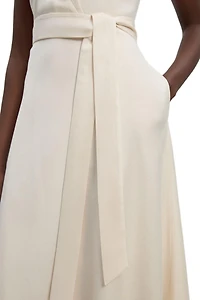 Karen Millen Women's Tailored Linen Wrap Maxi Dress