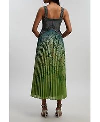 Karen Millen Women's Embellished Pleated Maxi Dress