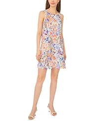 Msk Petite Printed Jersey Round Neck Shift Dress