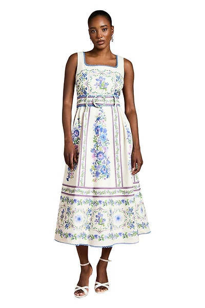 Coast Women's Print Full Skirted Cotton Midi Dress