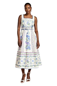 Coast Women's Print Full Skirted Cotton Midi Dress