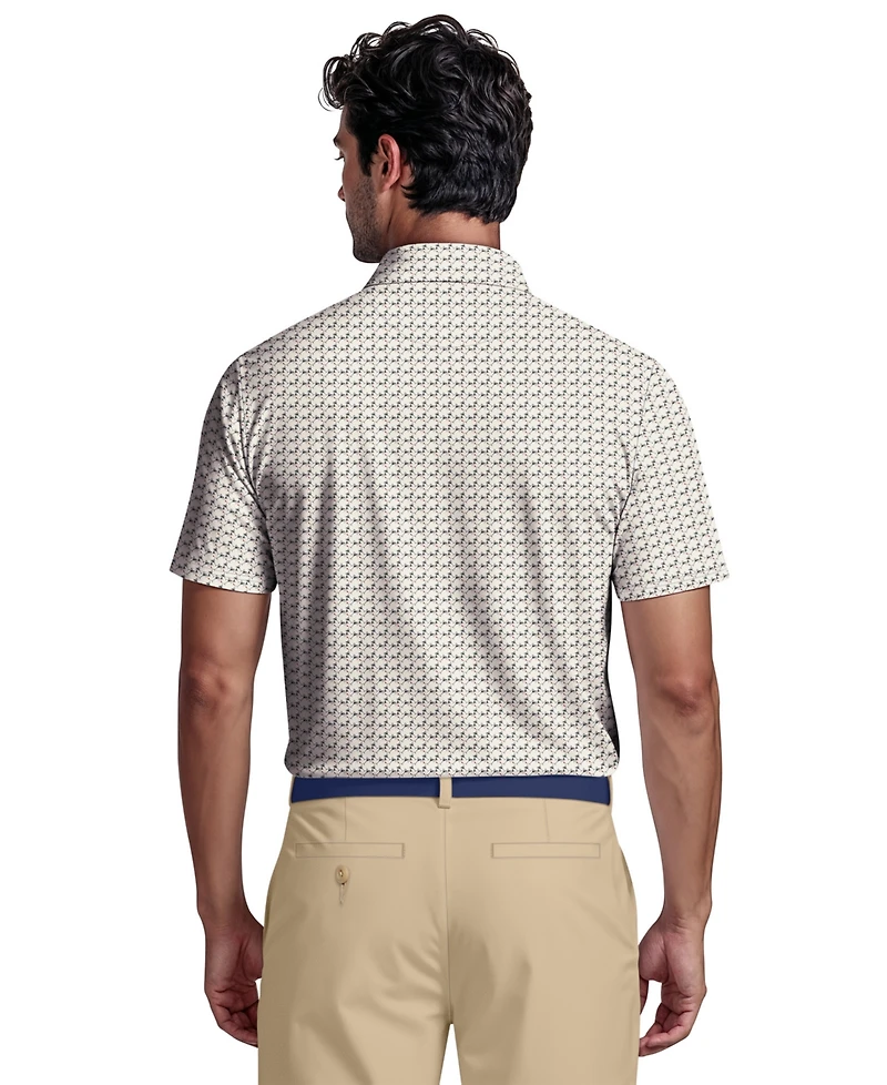 Pga Tour Men's Geometric Cocktail Print Golf Polo Shirt