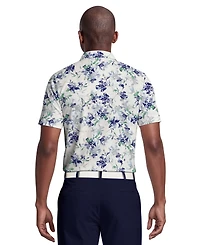 Pga Tour Men's Tie Dye Floral Print Golf Polo Shirt