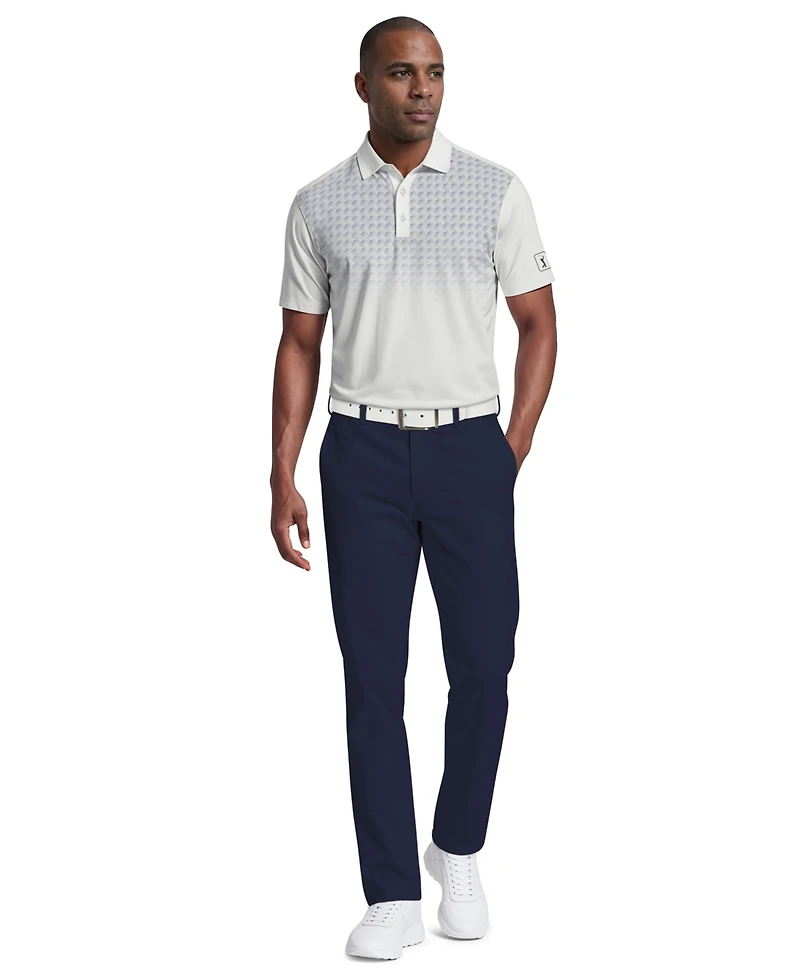 Pga Tour Men's Active Ombre Geo Print Golf Polo Shirt