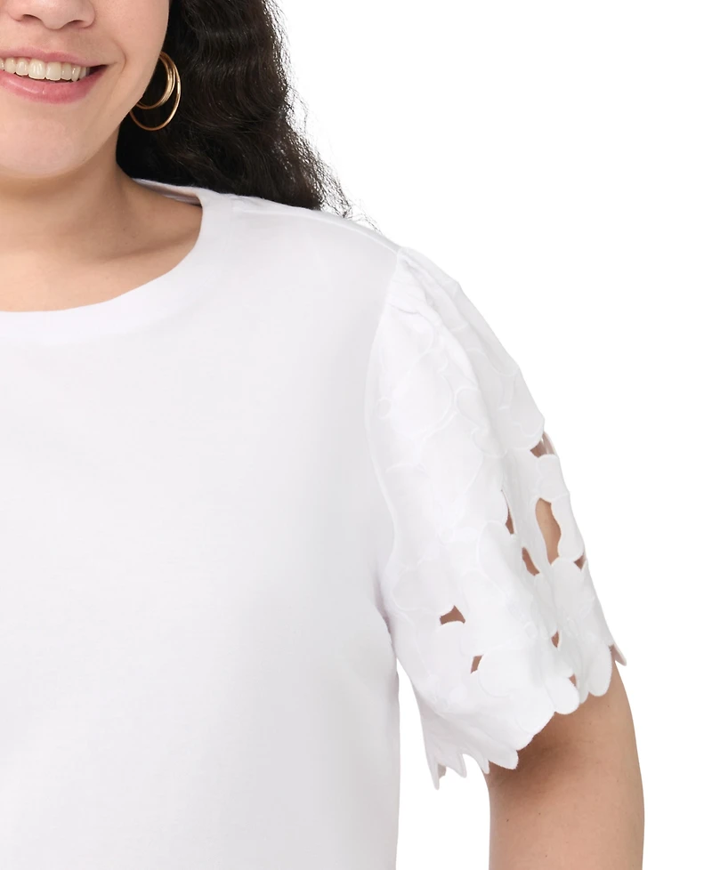 Vince Camuto Plus Crewneck Pull-On Top