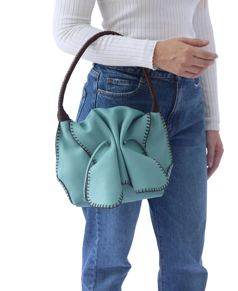 Carlos Falchi Shoulder Butterfly Top Grain Leather Bag