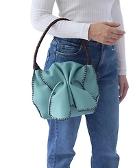 Carlos Falchi Shoulder Butterfly Top Grain Leather Bag