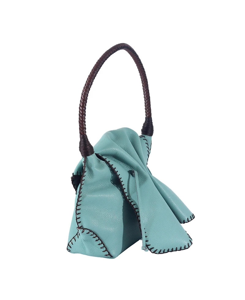Carlos Falchi Shoulder Butterfly Top Grain Leather Bag