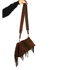 Large Fringe Suede Crossbody Messenger