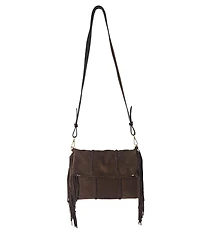 Carlos Falchi Medium Fringe Suede Crossbody Messenger