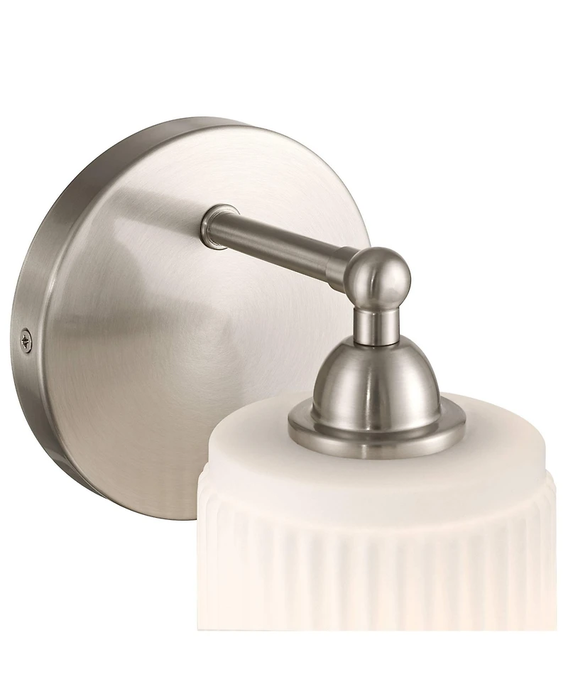 360 Lighting David 9 1/4" High Brtushed Nickel and Fluted Glass Wall Sconce