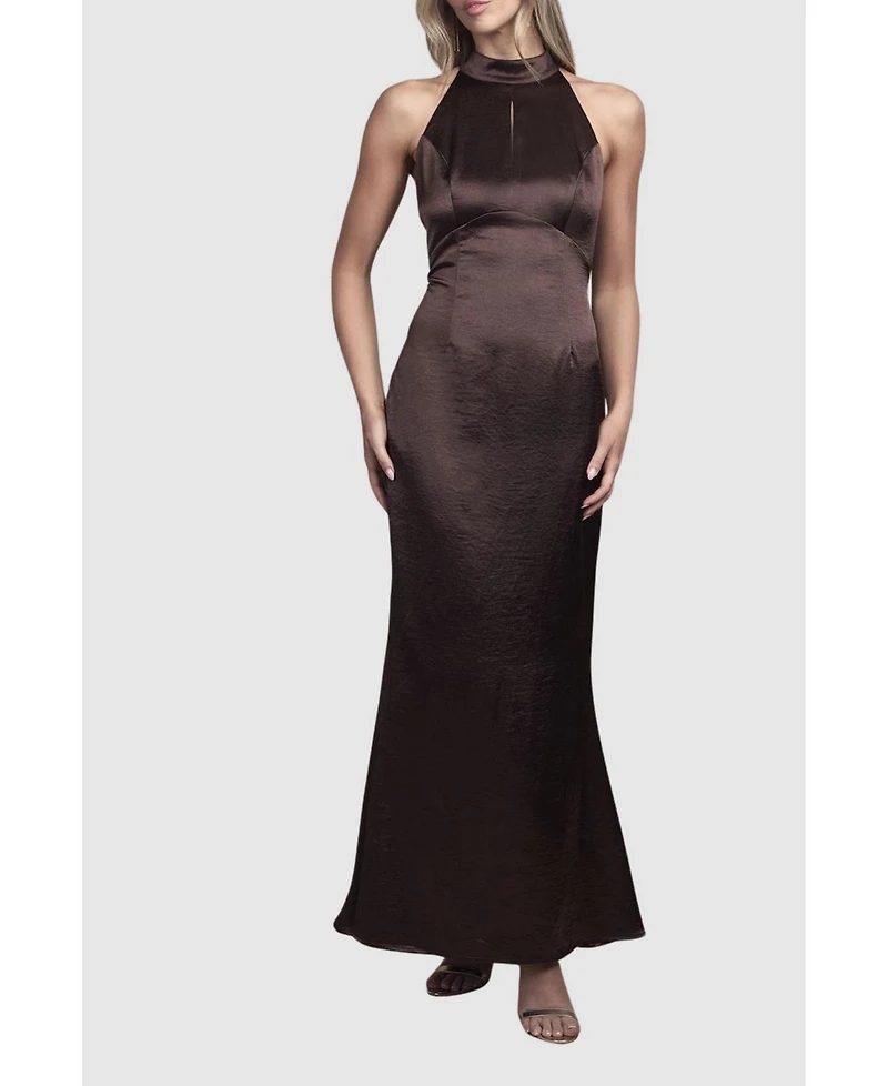 Coast Women's Satin Halter Maxi Bridesmaid Dress