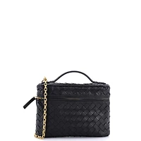 Pre-Owned Bottega Veneta Small Soft Chain Vanity Case Intrecciato Leather