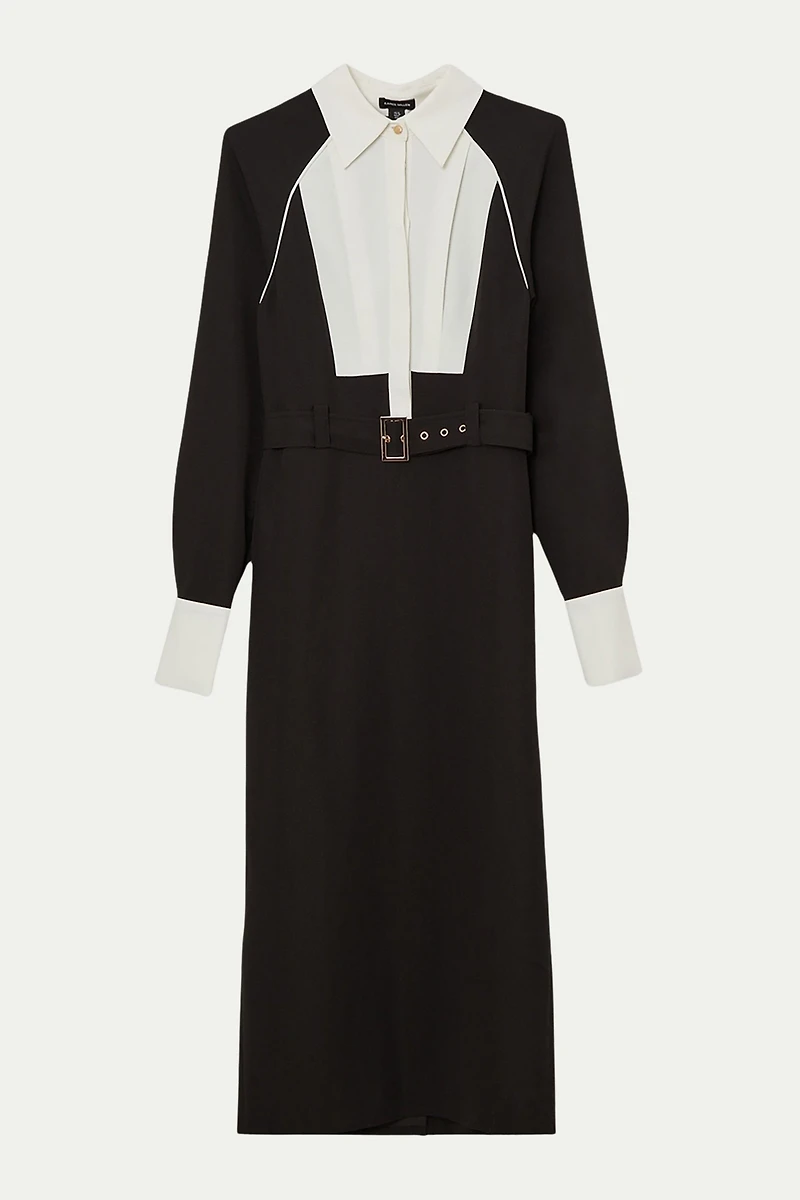 Karen Millen Women's Contrast Collar Midi Dress