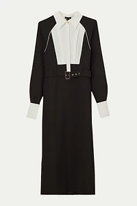 Karen Millen Women's Contrast Collar Midi Dress