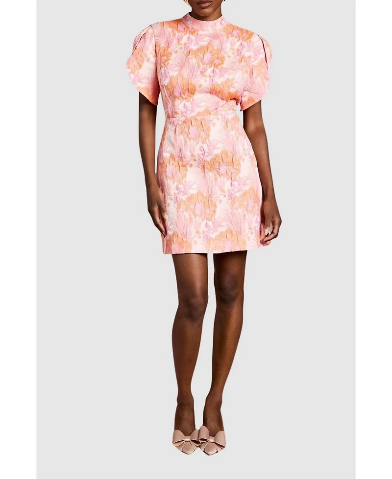 Coast Women's Puff Sleeve Jacquard Mini Dress