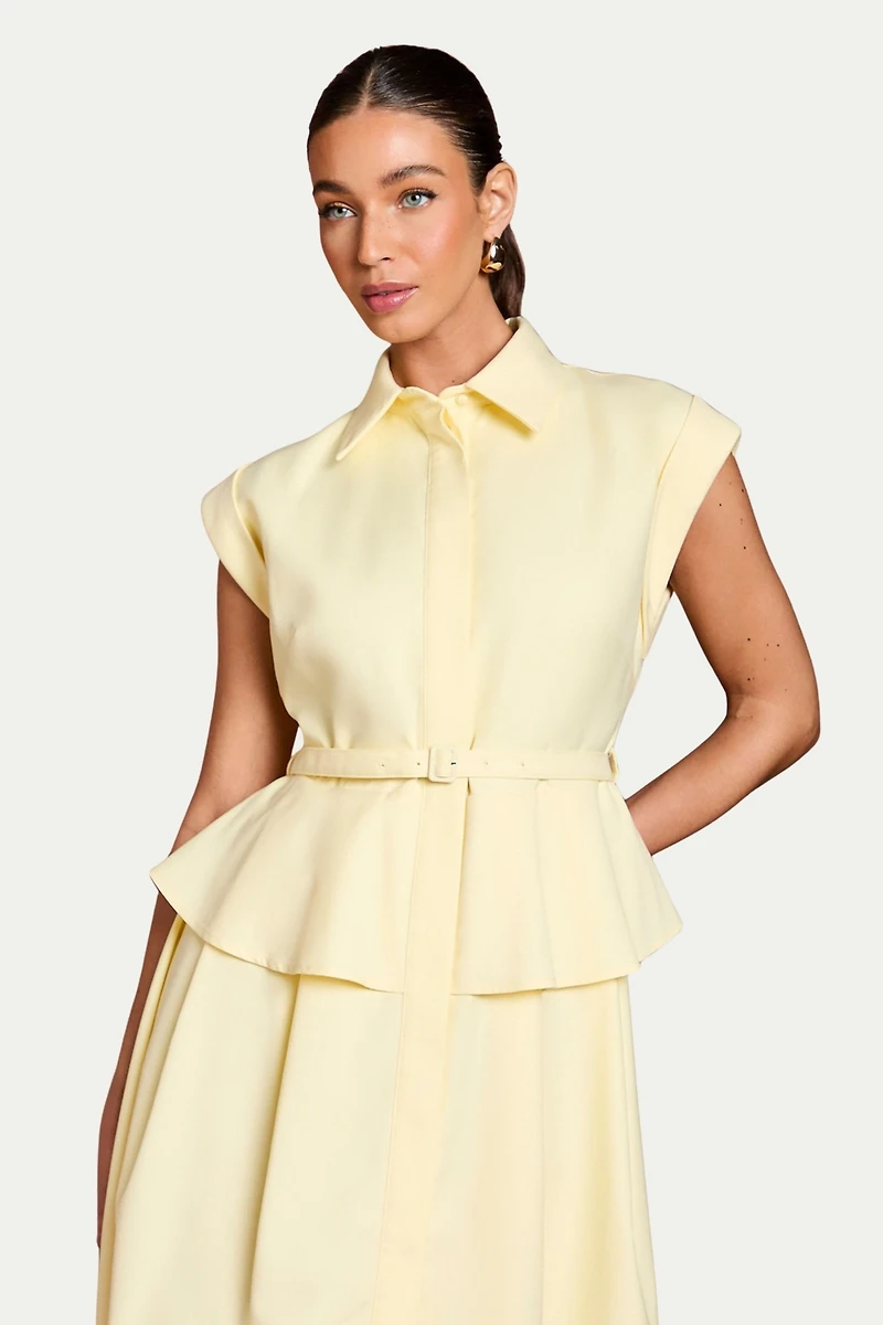 Coast Women's Peplum Detail Belted Shirt Dress