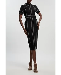 Karen Millen Women's Compact Stretch Pencil Midi Dress