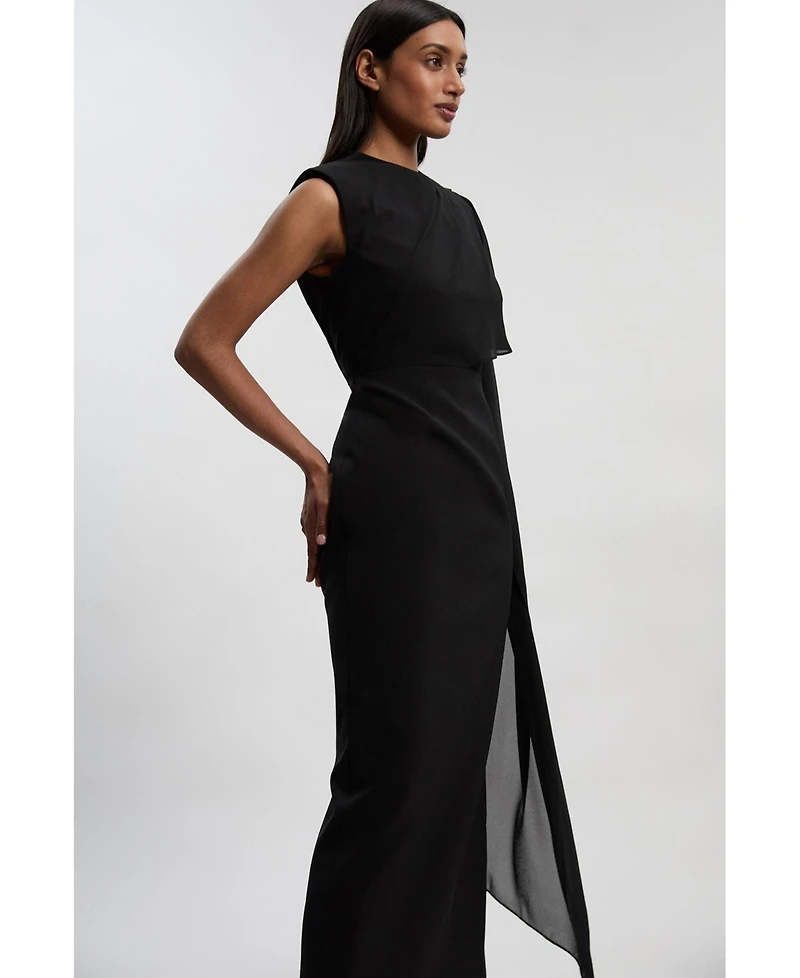 Karen Millen Women's Tailored Cape Drape Maxi Dress
