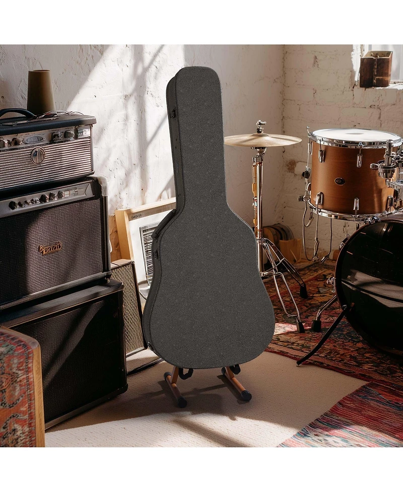 Yescom 6 Pcs Wooden Folding Guitar Stand w/ Foam Arms fits for Acoustic Guitars, Ukuleles, Violins A-frame Floor Instrument Display Recording Studios