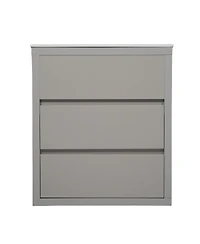Sillysis 60 Inch Double Sink Bathroom Vanity Set, Ceramic Basins, Soft-Close Drawers, Handleless Design for Modern