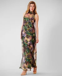 julia jordan Women's Halter Neck Satin Overlay Dress