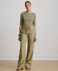 Lauren Ralph Stretch Cotton Boatneck T-Shirt
