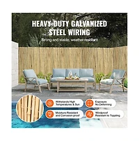 Sugift Rolled Bamboo Privacy Fence 4 feet H x 8 feet L Decorative Screen