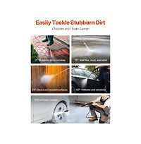 Sugift Electric Pressure Washer 2700 Psi 1.8 Gallons Per Minute with 4 Nozzles Foam Cannon