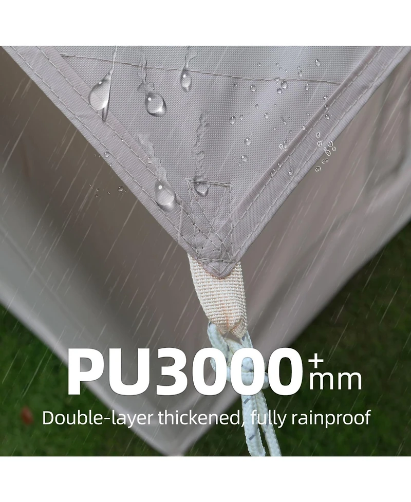 ECHTPeak 5.72m Inflatable Camping Tent, Easy Setup 4 Season Windproof Glamping Tent with Mesh Windows and Pump, Outdoor Cotton Tent