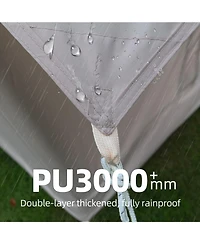 ECHTPeak 5.72m Inflatable Camping Tent, Easy Setup 4 Season Windproof Glamping Tent with Mesh Windows and Pump, Outdoor Cotton Tent