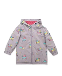 Holly and Beau Girls Color Changing Hooded Raincoat