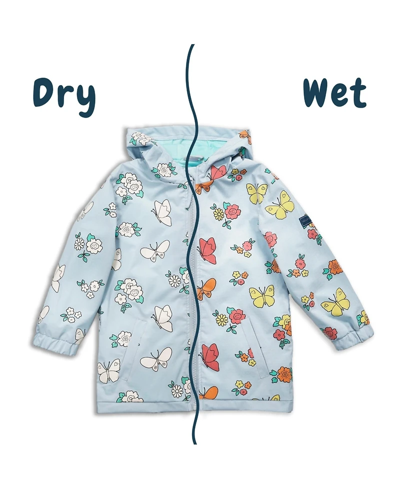 Holly and Beau Girls Color Changing Hooded Raincoat