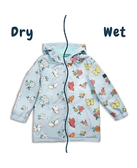 Holly and Beau Girls Color Changing Hooded Raincoat