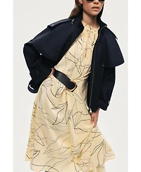 Nocturne Women's Hooded Short Trench Jacket