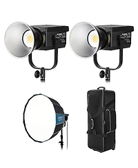 Nanlite Fs-300B Bi-Color Led Video Spotlight with Rapid 90 Softbox with GLSBPS36 Wheeled Hard Case