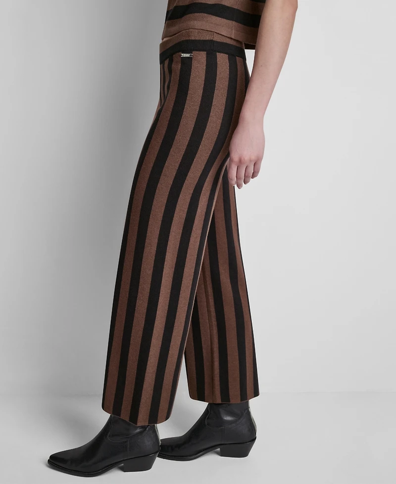 Dkny Jeans Women's Pull-On Striped Ankle Length Pants