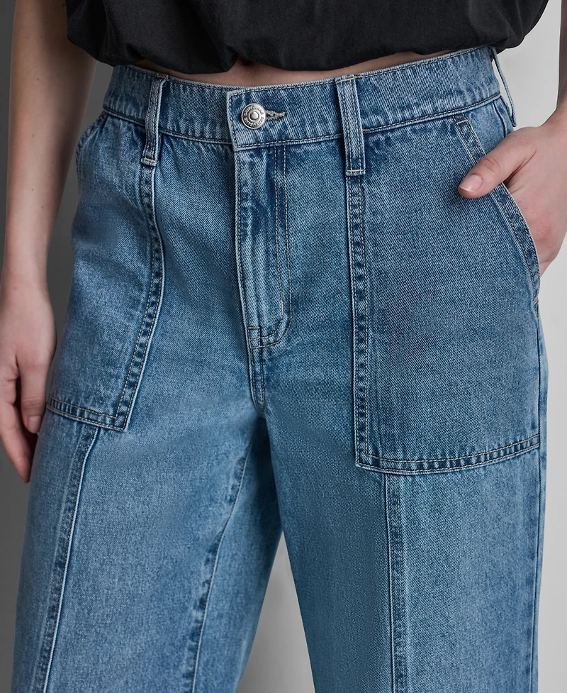 Dkny Jeans High-Rise Ankle Wide-Leg Cotton