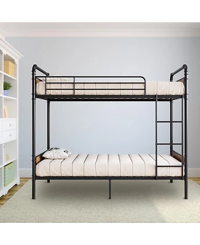 gaomon Bunk Beds with High Guardrail and Ladder, Convertible to 2 Kids/Teens/Adults, Sturdy Heavy Duty Metal Slats